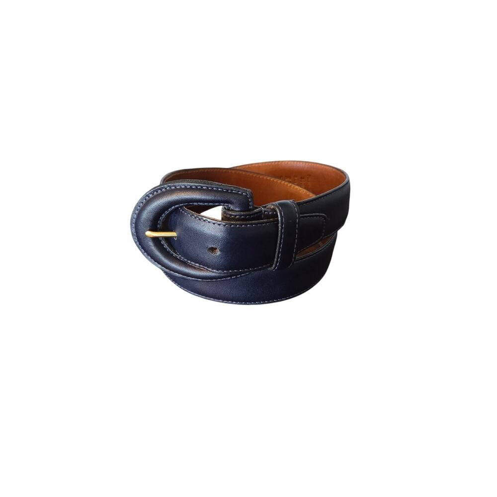 Coach 1" burnished cowhide leather navy blue vintage 90's M